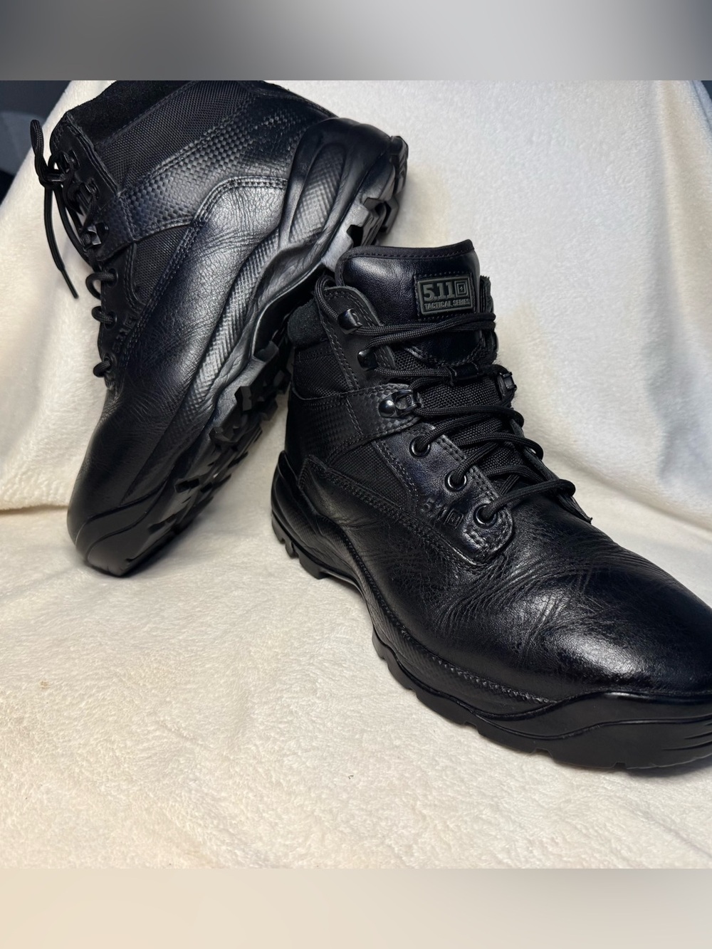 5.11 Tactical ATAC 6" Side Zip Black Leather Duty Boots Men's Size 11.5